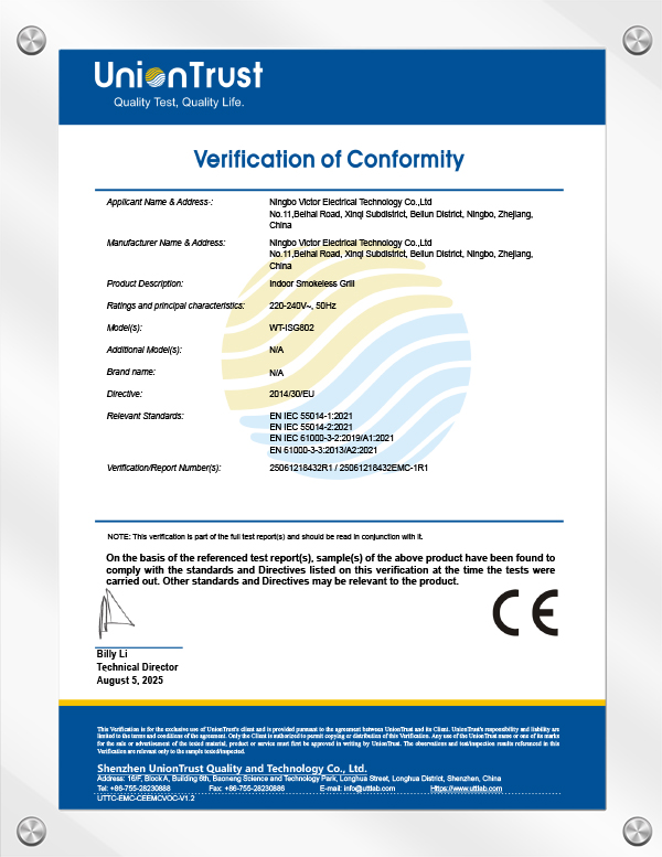 CE-EMC Verifikation af overensstemmelse
